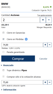 cierre en pérdidas