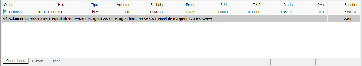 Terminal saldo itrader