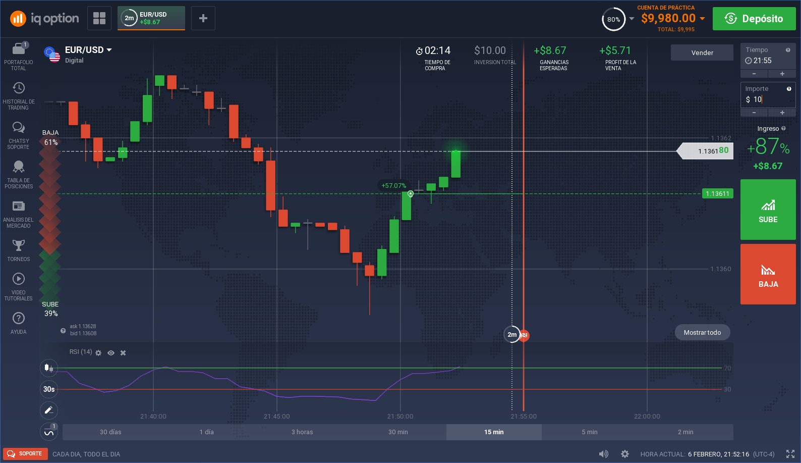 sube ganancia iq option