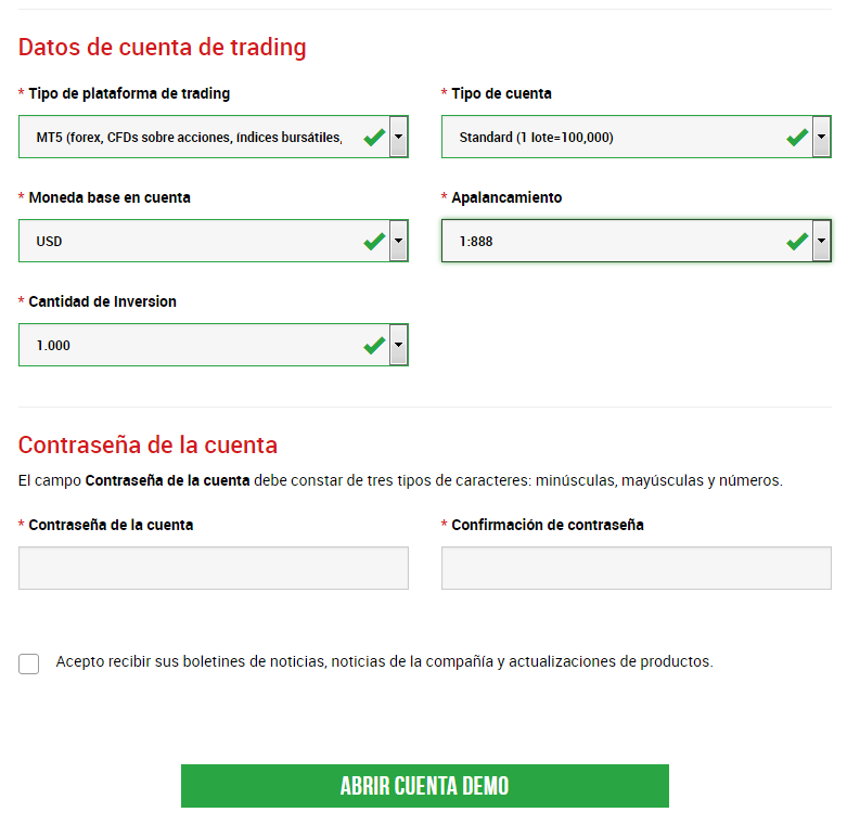 datos cuenta XM