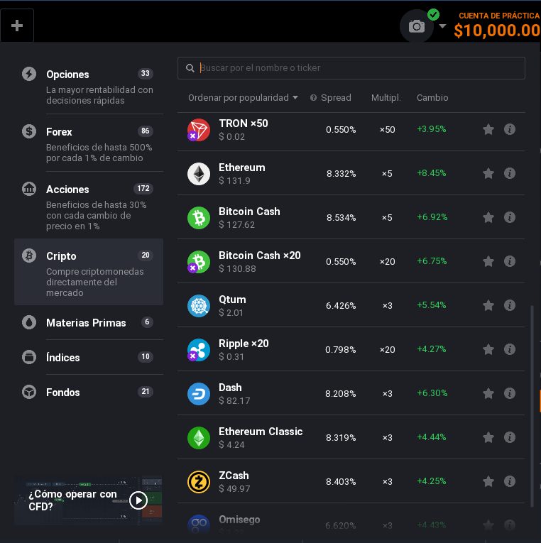 ethereum lista iqoption