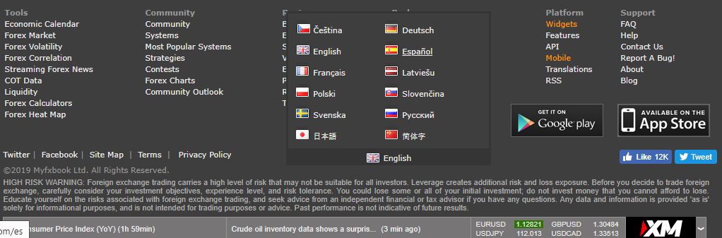 myfxbook idioma