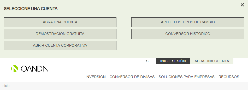 tipos aperturas cuneta oanda