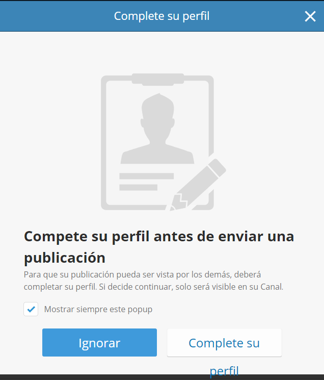 completar perfil