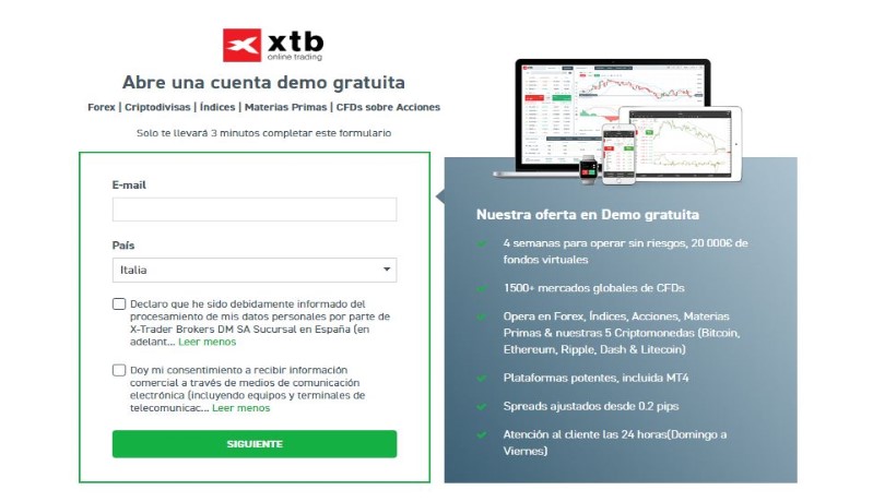 cuenta demo xtb