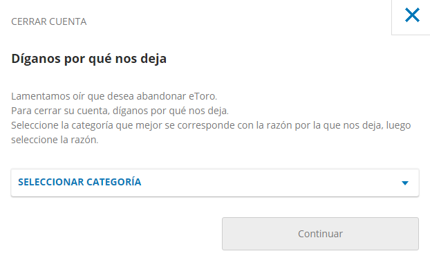 etoro mensaje cerrar cuenta