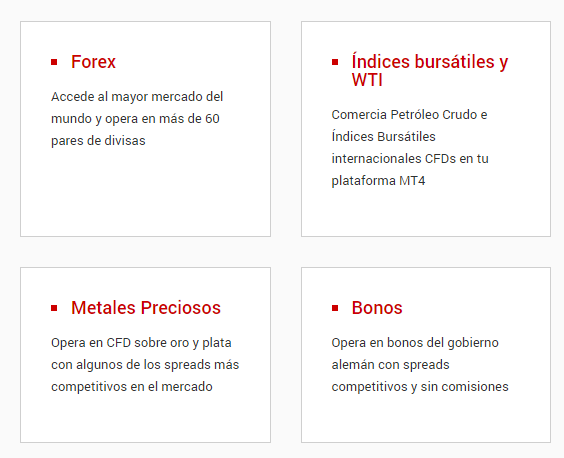 instrumentos disponibles tickmill