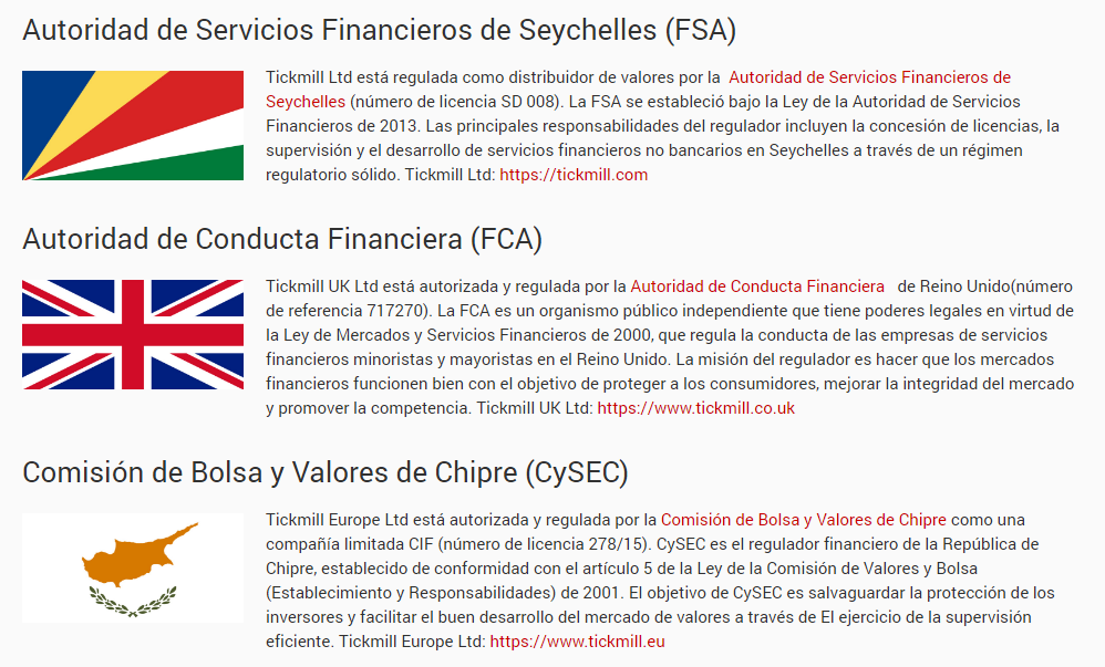 regulaciones tickmill