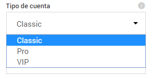 tipo de cuenta demo