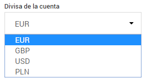 tipo divisa cuenta demo
