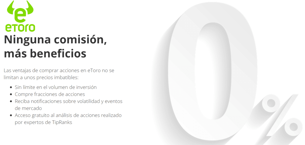 etoro sin comisiones por acciones
