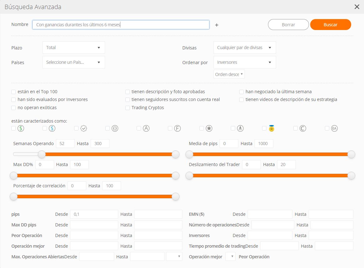 filtros de búsqueda proveedores