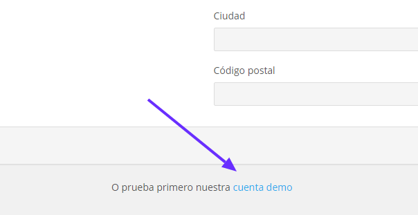 link de formulario cuenta demo