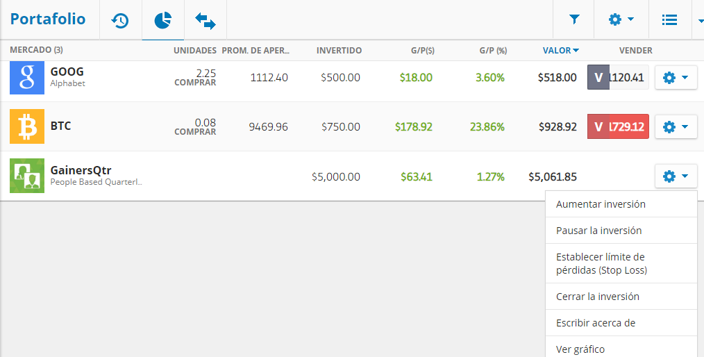 modificar stop etoro
