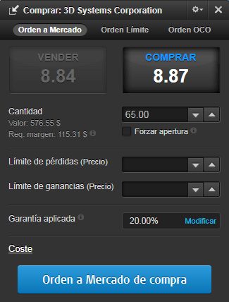 orden de compra acciones