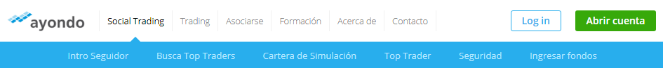 pestaña social trading ayondo