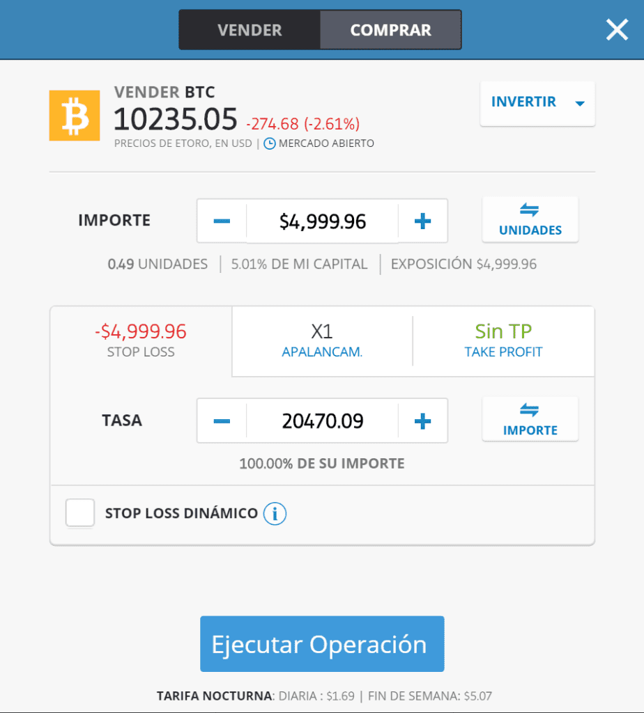 ventana ejecucion operacion etoro