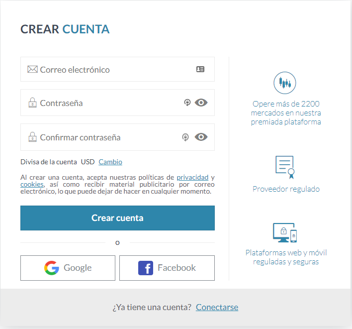 Abrir cuenta con Markets.com