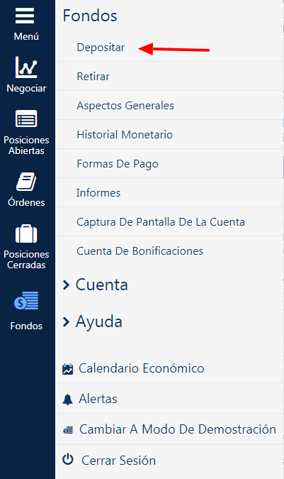 Deposito y retiro en Plus500