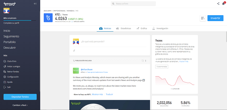 perfil tezos