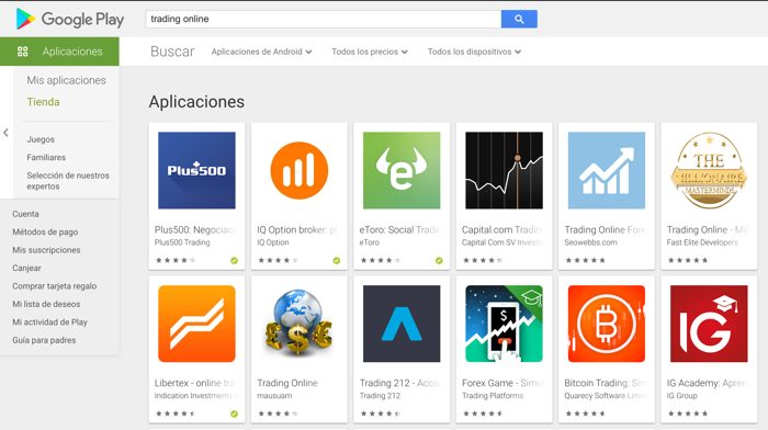 aplicaciones para trading