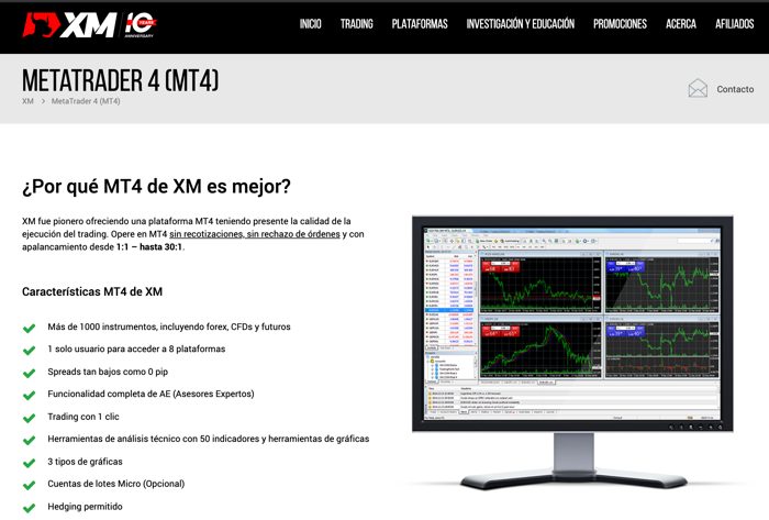 descargar Metatrader 4 con XM