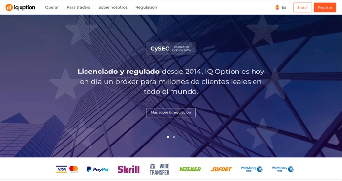 IQ Option es una plataforma regulada y confiable
