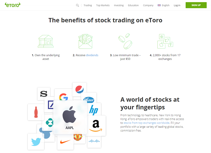 beneficios de operar acciones en etoro
