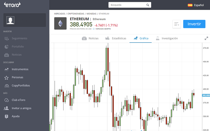 Invertir Ethereum criptomoneda Ether