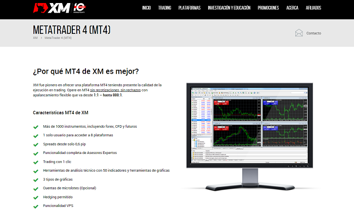 Brokers con MetaTrader4 ventajas XM