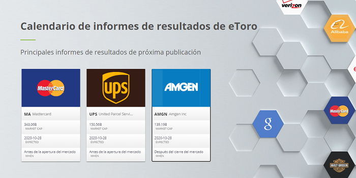 Calendario de informes eToro