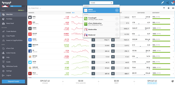 comprar acciones moderna etoro