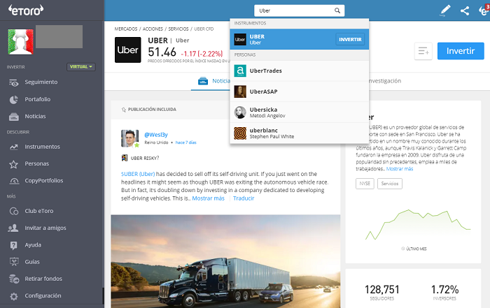 buscar uber etoro