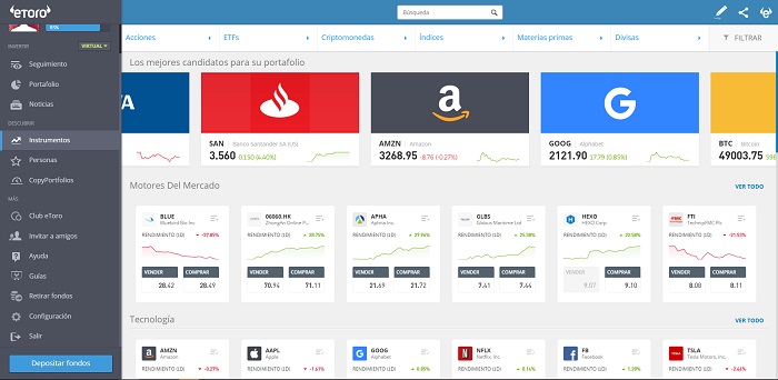 Instrumentos eToro