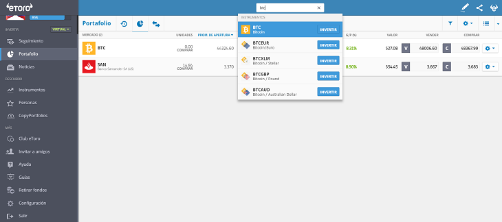 buscador etoro bitcoin