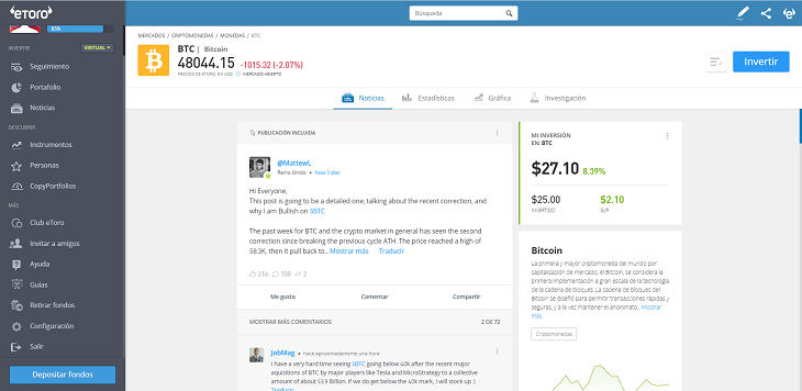 pagina principal bitcoin etoro