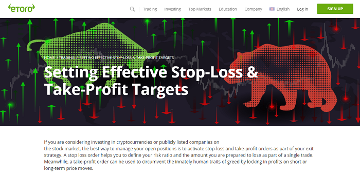 Stop Loss Take Profit eToro