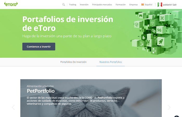 Invertir CopyPortfolios eToro
