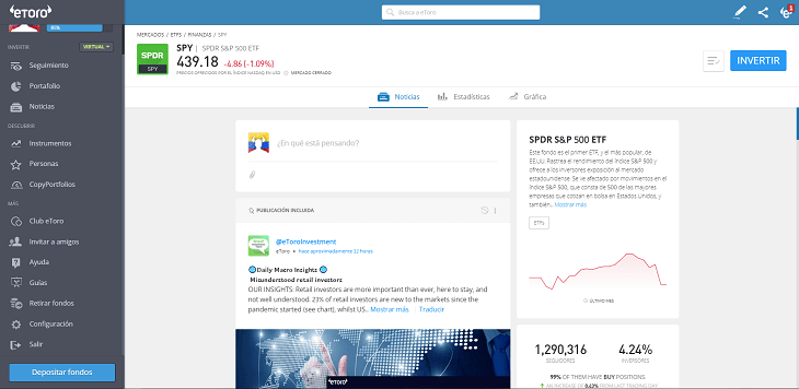 perfil principal etf etoro