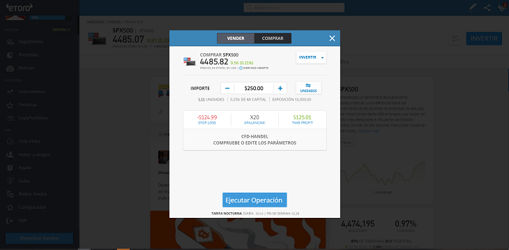ejecutar operacion sp500 etoro