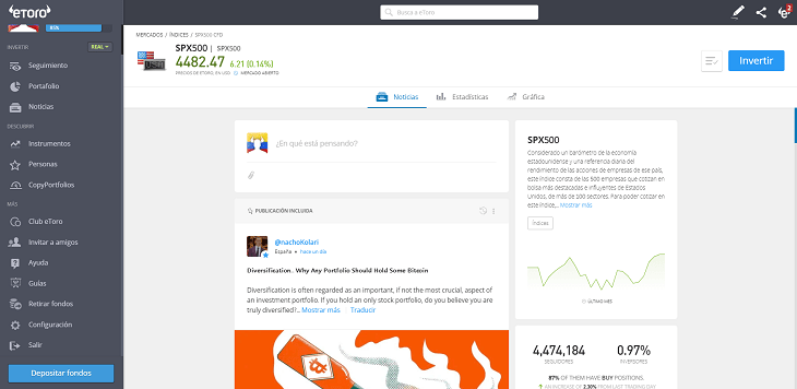 operar sp500 etoro
