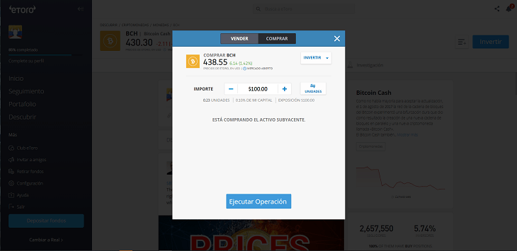 operar bitcoin cash