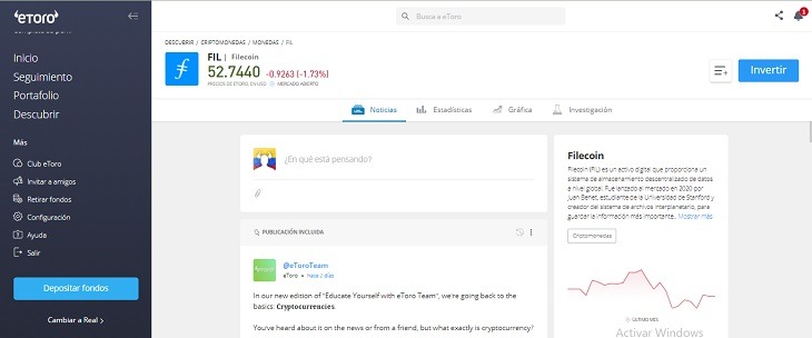 perfil filecoin