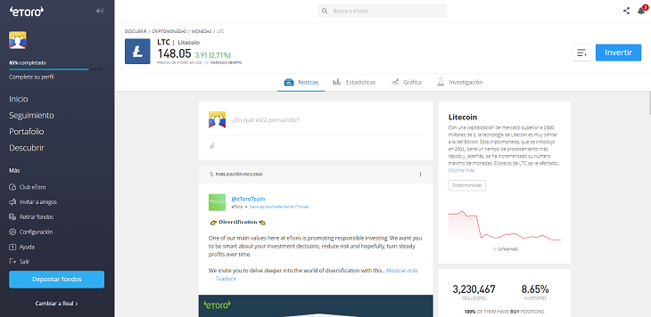 perfil litecoin