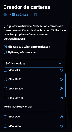 Señales técnicas de catera QuantX