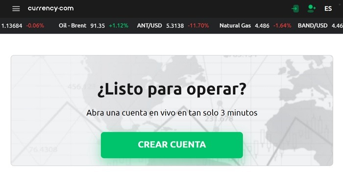 registrarse en Currency.com