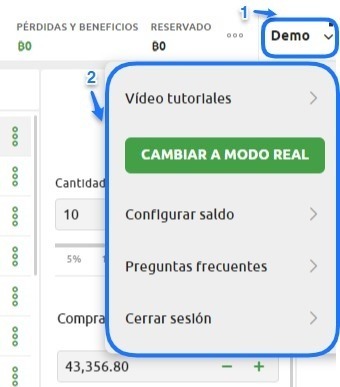 cómo funciona menu escondido de Currency.com