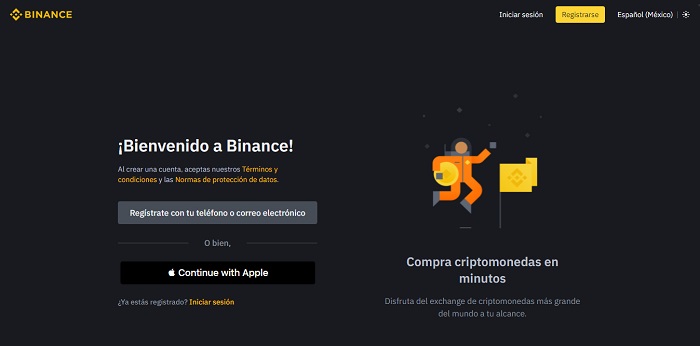 Binance cómo registrarse