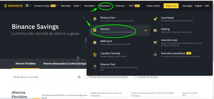 Binance savings ahorros