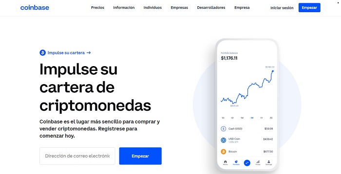 Exchange criptomonedas Coinbase